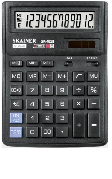 калькулятор настольный SKAINER SK-482 12 разрядный калькулятор настольный SKAINER SK-482 12 разрядный