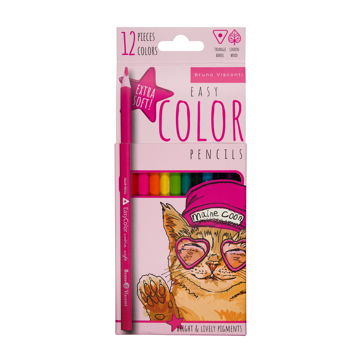 карандаши 12 цв. BV Easycolor Кот в очках 30-0028 карандаши 12 цв. BV Easycolor Кот в очках 30-0028
