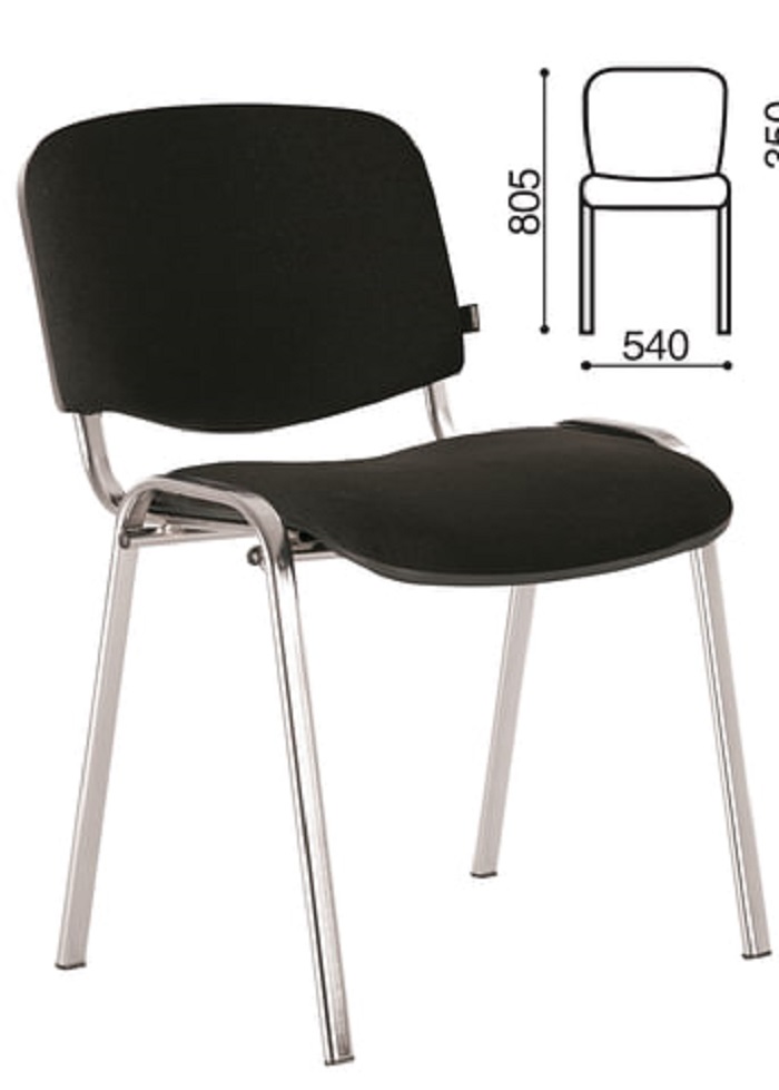 Стул BRABIX Iso CF-001 хромированный каркас ткань черный 531419 Стул BRABIX Iso CF-001 хромированный каркас ткань черный 531419